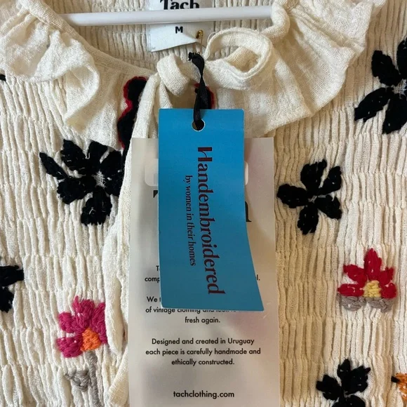 Tach Perico Smocked and hand-embroidered Midi Dress - Picture 7 of 8